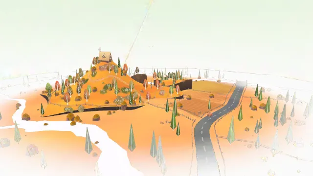 山上的房子还有公路场景模型