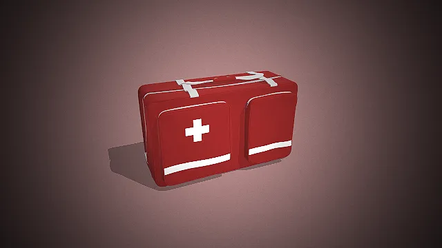一个红色急救包的3D模型