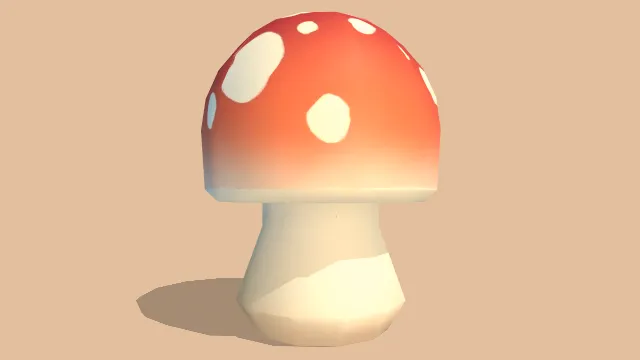 卡通风格化蘑菇真菌模型