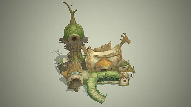 精灵部落  木质藤蔓  奇幻森林  巨型树塔