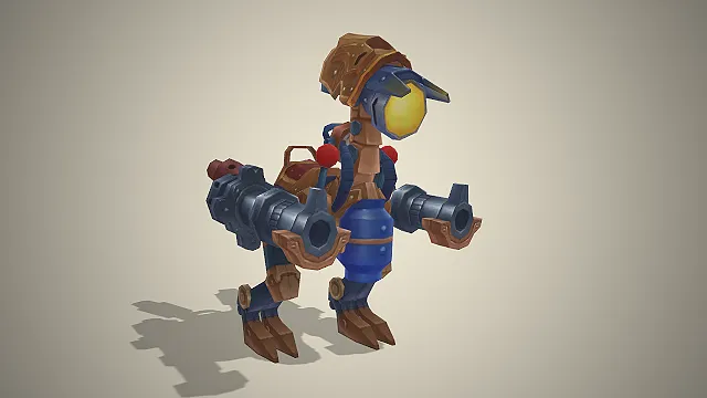 机械鸵鸟  仿生机器人  科幻载具  做旧金属