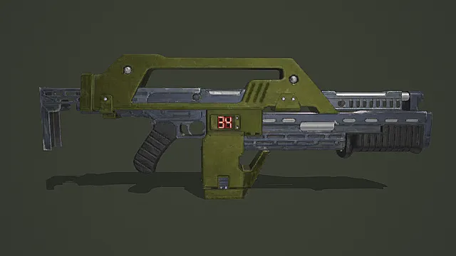 废土科幻风格模块化突击枪模型
