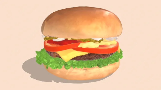 汉堡面包蔬菜肉食食物快餐