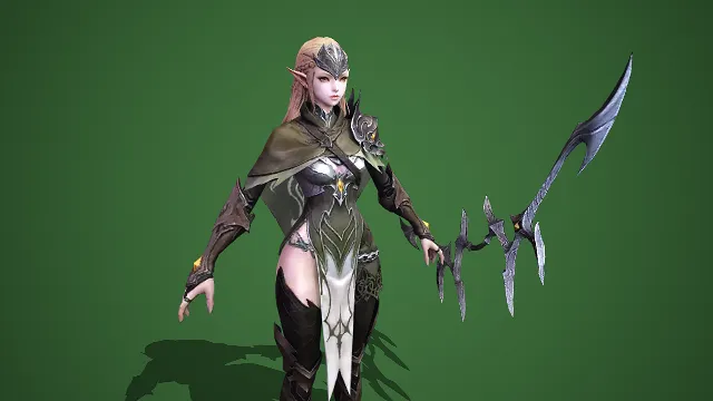 女精灵战士  游戏角色  女性角色  游戏角色设计  3D角色设计