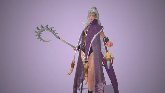 死神镰刀  银发高马尾  御姐战姬  符咒挂饰