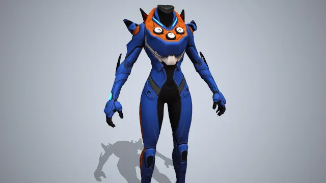 蓝色机甲紧身服装