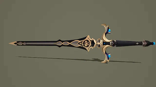 奇幻风格黑金圣剑3D模型
