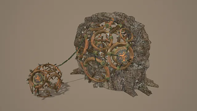 奇幻自然风格藤蔓机关模型