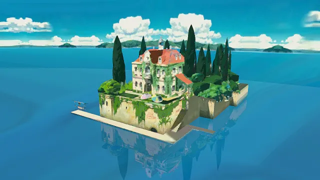 3D卡通风格水上城堡模型，创意设计（3D场景、卡通风格、场景设计）