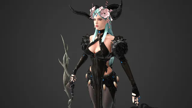 暗域女妖  渔网袜  邪异魅惑  反差风  风格诡谲  枯藤状武器  柔美花饰  暗黑魔物元素  