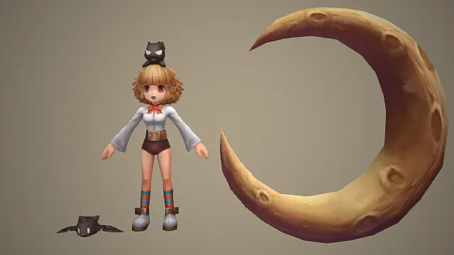  幻月秘境场景Q 版月境魔法少女角色模型