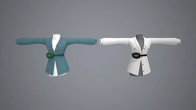 服装模型  V领收腰夹克  腰包配饰  工装风