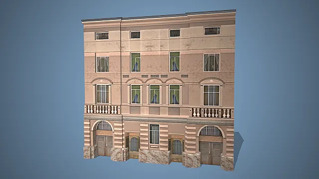 新古典主义联排建筑  浅米色石材  古典街景  欧洲老城