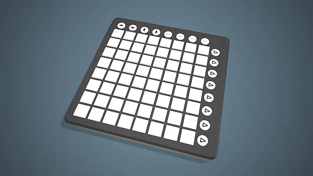 一款黑白极简配色的打击垫控制器的3D模型