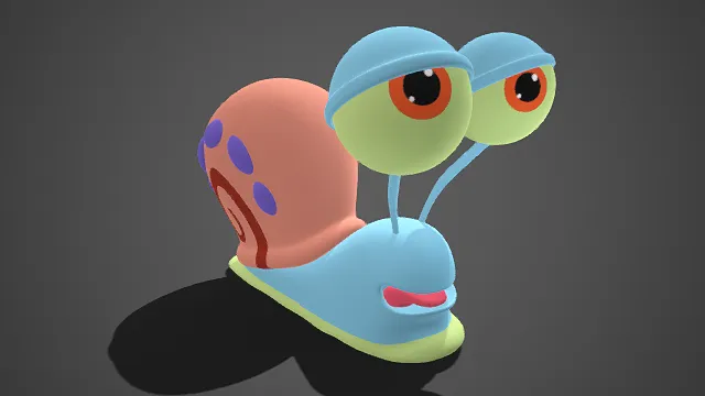 卡通风  萌系  蜗牛模型  色彩明快  触角  圆润可爱