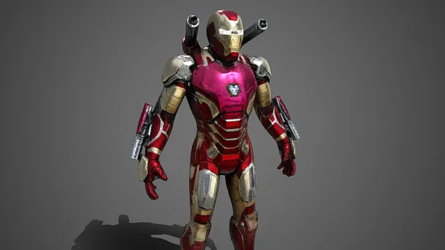 漫威  钢铁侠  金属光泽  弧反应堆  科技感  力量感