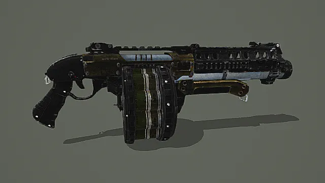 科幻重型风转轮式发射武器3D模型