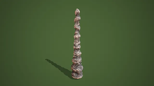 卡通风格修长竖状溶洞石笋组合地下洞窟垂直装饰模型