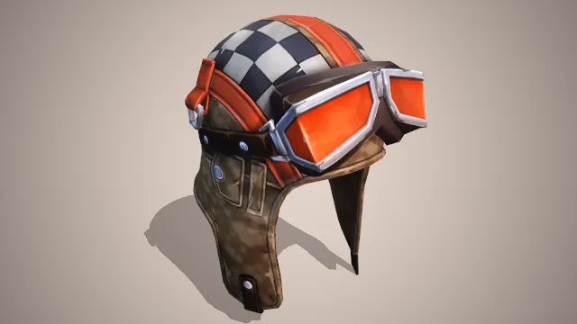 橙色飞行员帽子橙色护目镜