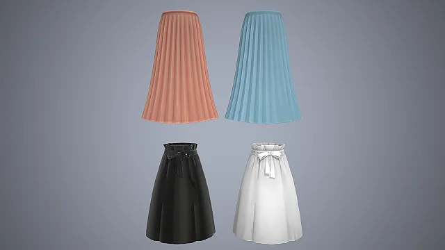 花苞长裙  服装模型  蝴蝶结腰封  学院风穿搭