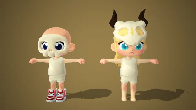 神秘小精灵：无面男孩与恶魔角女孩的奇幻组合