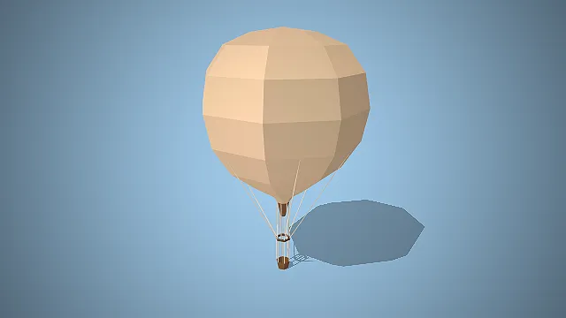 卡通飞行载具  热气球  冒险游戏场景  空中探索道具