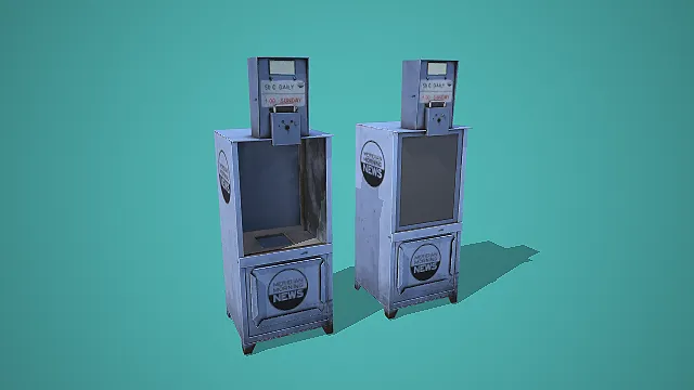 卡通风格复古 MERIDIAN 报刊亭组合装饰道具