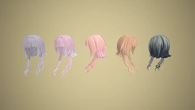 女性发型  色彩渐变  发丝纹理  二次元发型