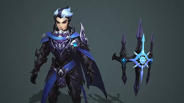 紫黑冥龙骑士角色模型配三尖十字圣龙武器