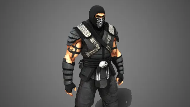 暗黑风格  忍者  角色模型  蒙面头套  神秘  凶悍  纹身  武士