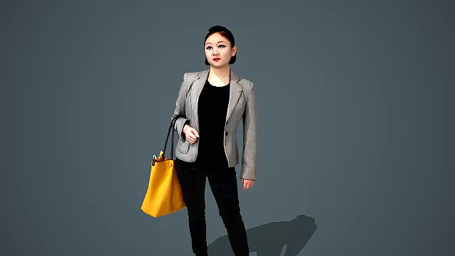 都市女性日常穿搭人物 3D 模型