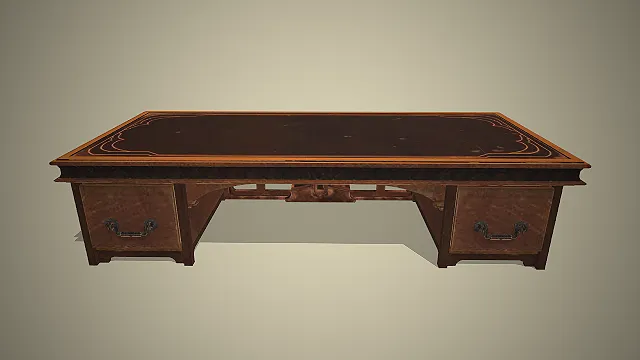 做旧红木质感  宫廷办公道具  复古奢华风格  贵族家具