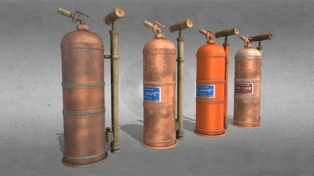 早期20世纪液体喷雾罐铁制圆筒状