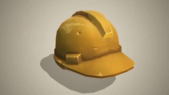 破损的黄色防护头盔