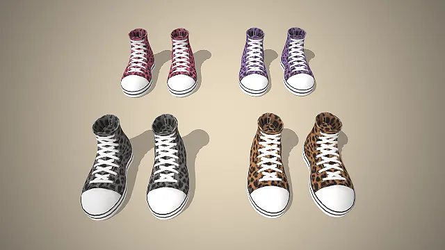 高帮帆布鞋  豹纹印花  街头辣妹风  野性感  个性张扬