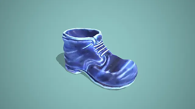 复古青花陶瓷靴子造型花盆装饰摆件