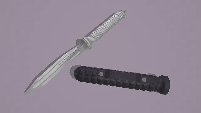 战术风格匕首（含黑色防滑刀鞘）3D模型  