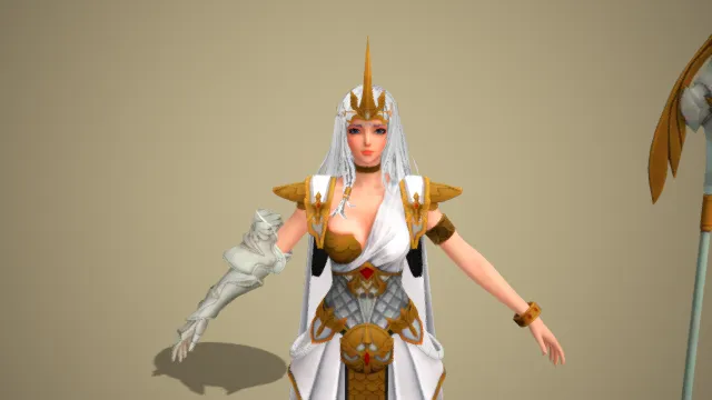 雅典娜  卡通女武神 美少女  人物游戏角色模型带绑定