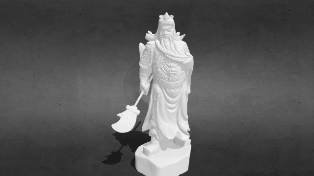 关羽关云长手持青龙偃月刀威风凛凛stl.stl