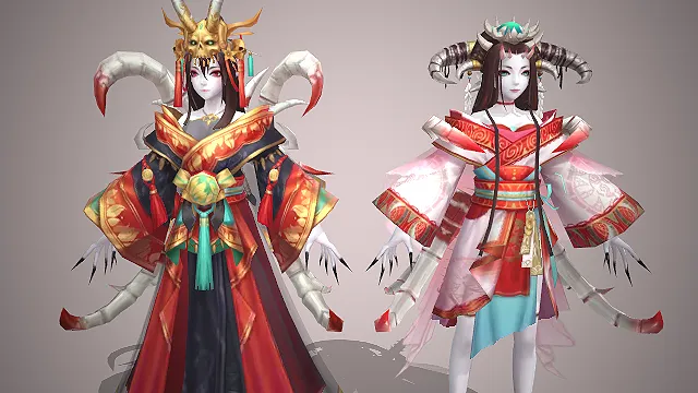 国风妖神  华丽华服  玄幻设定  东方神话