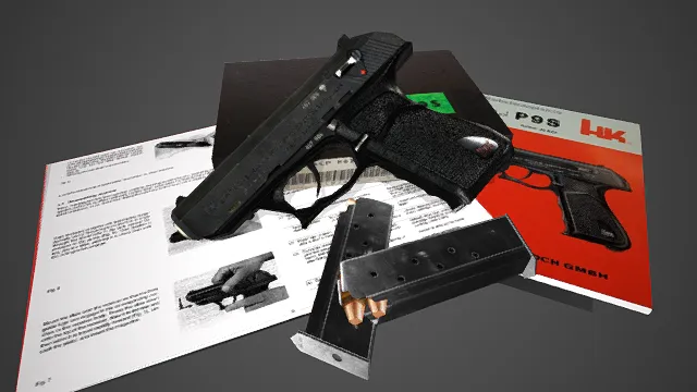 HK P9S 手枪  黑色  弹匣套装  说明文档  写实  细节  枪械产品展示