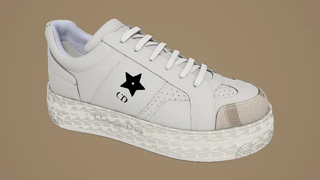 奢侈风格Dior平台板鞋3D模型