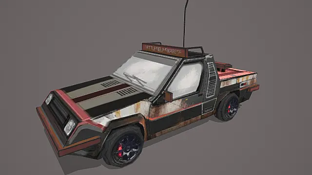 废土战场风格改装皮卡模型 