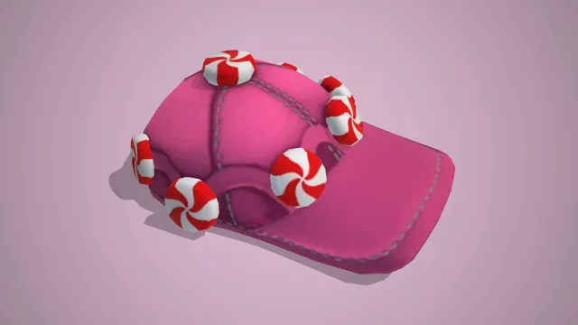 粉红色帽子红白色糖果样子装饰