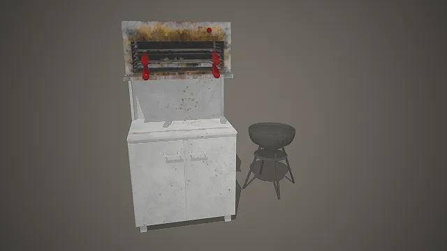 做旧金属烤炉  双门储物柜  厨房道具  实用烹饪设备