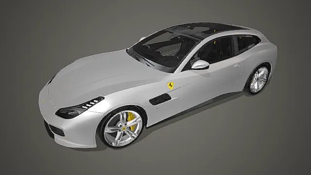 写实白色豪华猎装跑车模型 