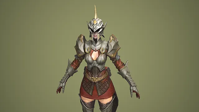 灰铠赤裙精灵斥候  红裙斥候  斥候建模  游戏模型  游戏角色