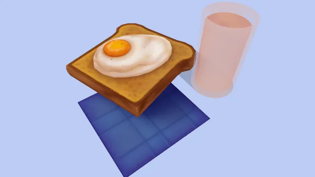 卡通手绘风格鸡蛋吐司面包食物饮品