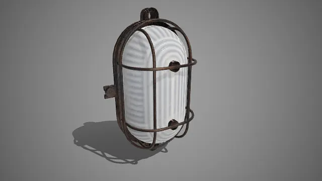 工业风  壁灯  条纹灯罩  笼式防护结构  锈蚀  金属框架