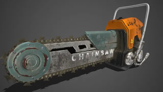 电锯  工业风  磨损  伐木工具  游戏道具  武器  